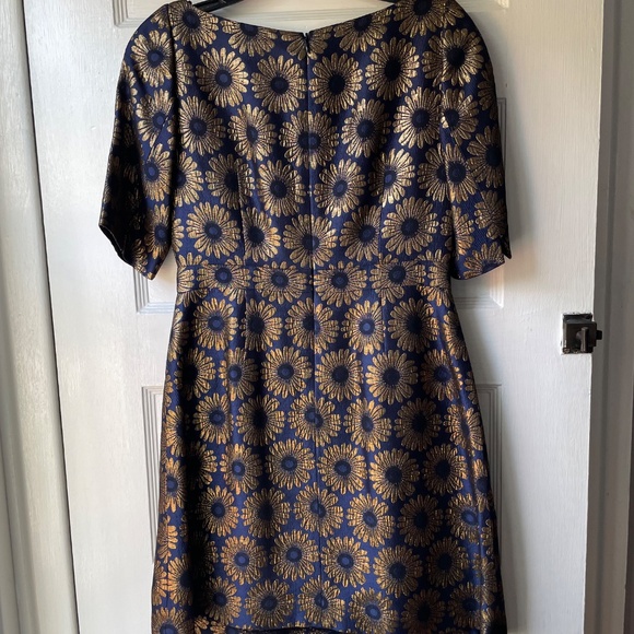 Boden Beatrice dress blue and gold - Picture 2 of 8